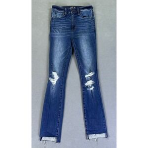 Abercrombie Fitch Jeans Womens 24 Simone High Rise Ankle Distressed Raw Hem Boho